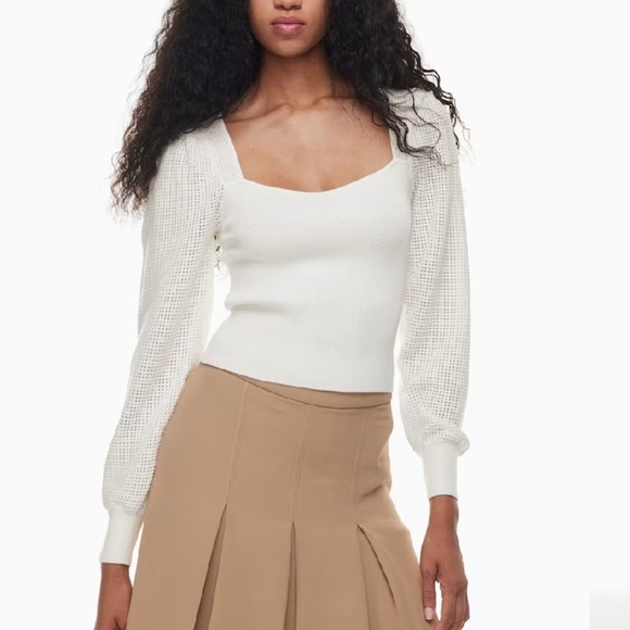 ARITZIA WILFRED NEW CHANCE SWEATER WHITE LARGE - Picture 1 of 6